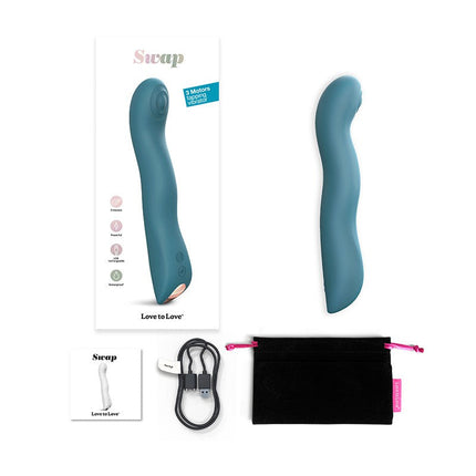 Love to Love P-spot & G-spot Vibrator SWAP met tapping functie - blauw-Erotiekvoordeel.nl