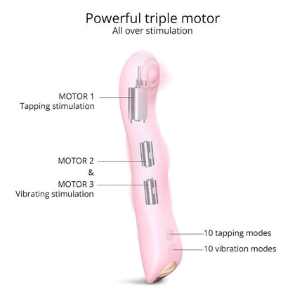 Love to Love P-spot & G-spot Vibrator SWAP met tapping functie - lichtroze-Erotiekvoordeel.nl