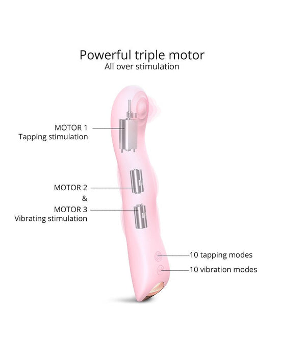 Love to Love P-spot & G-spot Vibrator SWAP met tapping functie - lichtroze-Erotiekvoordeel.nl