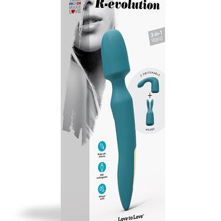 Love to Love R-Evolution Wand Vibrator Set met 2 verwisselbare opzetstukken - Erotiekvoordeel.nl