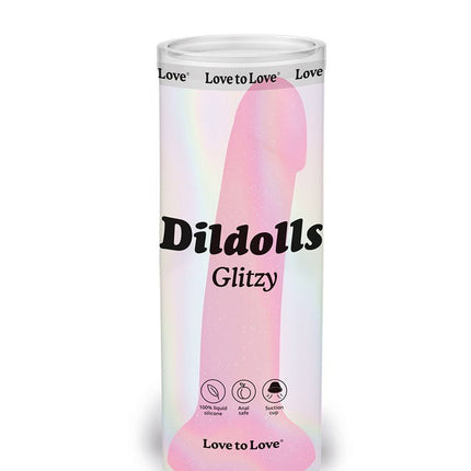 Love to Love Siliconen Dildo GLITZY - roze glitters-Erotiekvoordeel.nl