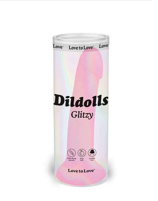 Love to Love Siliconen Dildo GLITZY - roze glitters-Erotiekvoordeel.nl