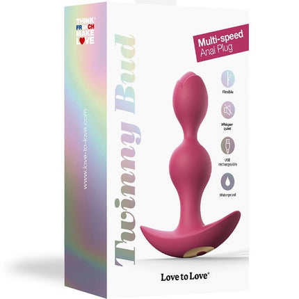 Love to Love Twinny Bud Buigbare Vibrerende Buttplug - roze - Erotiekvoordeel.nl