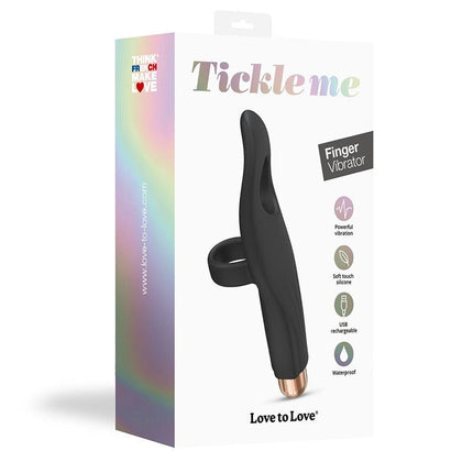 Love to Love Vibrating Tickle Me Vinger Vibrator - zwart - Erotiekvoordeel.nl