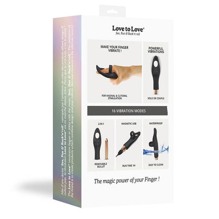 Love to Love Vibrating Tickle Me Vinger Vibrator - zwart - Erotiekvoordeel.nl