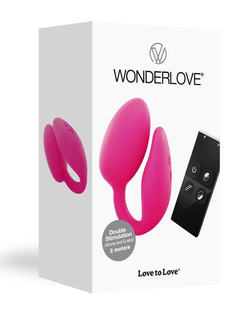 Love to Love Wonderlove Partnervibrator met 2 motoren en afstandsbediening - roze - Erotiekvoordeel.nl