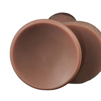 LoveToy - Dildo - Dubbellaagse Siliconen Dildo XXL - Lengte 24.6 cm - Diameter 7 cm - Bruin-Erotiekvoordeel.nl
