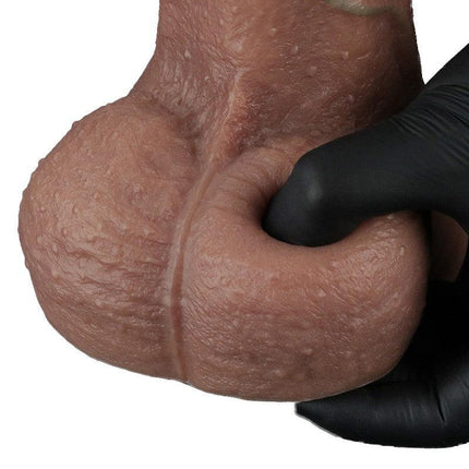 LoveToy - Dildo - Dubbellaagse Siliconen Dildo XXL - Lengte 28 cm - Diameter 7.4 cm - Bruin-Erotiekvoordeel.nl