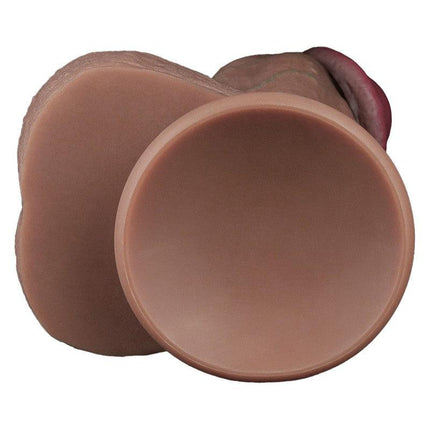 LoveToy - Dildo - Dubbellaagse Siliconen Dildo XXL - Lengte 28 cm - Diameter 7.4 cm - Bruin-Erotiekvoordeel.nl