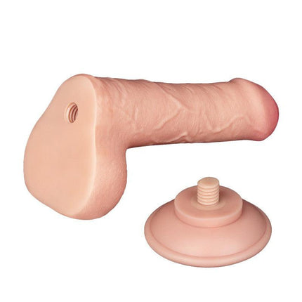 LoveToy - Dildo - Glijdende huid Dildo - Dubbellaagse Dildo - Lengte 18.3 cm - Diameter 3.5 cm - Lichte Huidskleur-Erotiekvoordeel.nl
