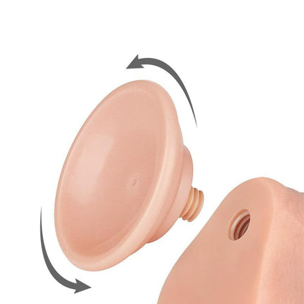 LoveToy - Dildo - Glijdende huid Dildo - Dubbellaagse Dildo - Lengte 18.3 cm - Diameter 3.5 cm - Lichte Huidskleur-Erotiekvoordeel.nl