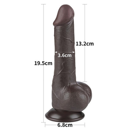 LoveToy - Dildo Met Sliding Skin Technologie - 19,5 cm x Ø 3,6 cm - Zwart-Erotiekvoordeel.nl