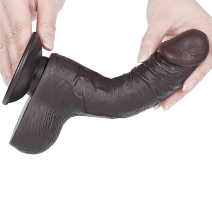 LoveToy - Dildo Met Sliding Skin Technologie - 19,5 cm x Ø 3,7 cm - Zwart-Erotiekvoordeel.nl