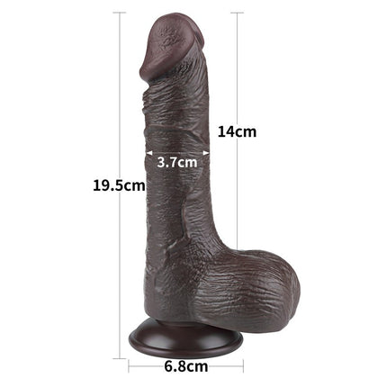 LoveToy - Dildo Met Sliding Skin Technologie - 19,5 cm x Ø 3,7 cm - Zwart-Erotiekvoordeel.nl
