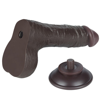 LoveToy - Dildo Met Sliding Skin Technologie - 19,5 cm x Ø 3,7 cm - Zwart-Erotiekvoordeel.nl