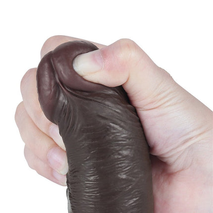 LoveToy - Dildo Met Sliding Skin Technologie - 20 cm x Ø 3,8 cm - Zwart-Erotiekvoordeel.nl