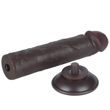 LoveToy - Dildo Met Sliding Skin Technologie - 20 cm x Ø 3,8 cm - Zwart-Erotiekvoordeel.nl