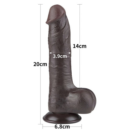 LoveToy - Dildo Met Sliding Skin Technologie - 20 cm x Ø 3,9 cm - Zwart-Erotiekvoordeel.nl