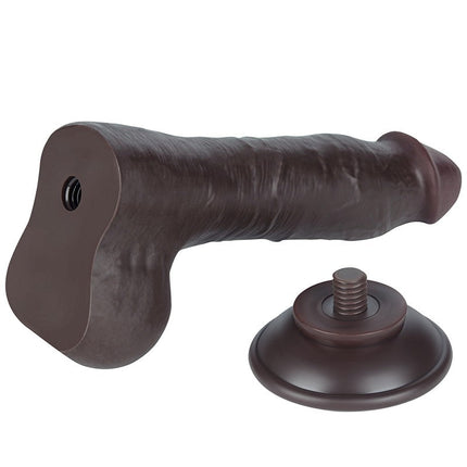 LoveToy - Dildo Met Sliding Skin Technologie - 20 cm x Ø 3,9 cm - Zwart-Erotiekvoordeel.nl