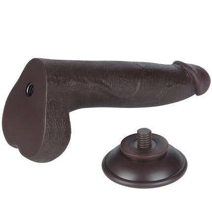 LoveToy - Dildo Met Sliding Skin Technologie - 20 cm x Ø 4 cm - Zwart-Erotiekvoordeel.nl