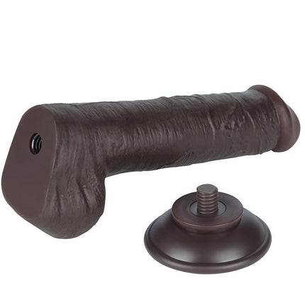 LoveToy - Dildo Met Sliding Skin Technologie - 20,8 cm x Ø 4 cm - Zwart-Erotiekvoordeel.nl