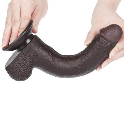 LoveToy - Dildo Met Sliding Skin Technologie - 22 cm x Ø 3,7 cm - Zwart-Erotiekvoordeel.nl