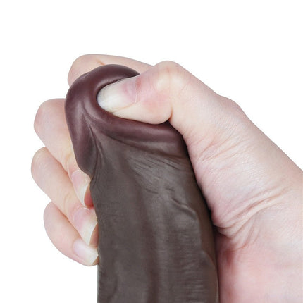LoveToy - Dildo Met Sliding Skin Technologie - 22 cm x Ø 4,3 cm - Zwart-Erotiekvoordeel.nl
