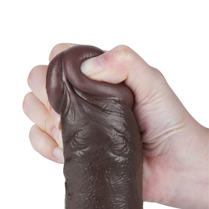 LoveToy - Dildo Met Sliding Skin Technologie - 24 cm x Ø 4,3 cm - Zwart-Erotiekvoordeel.nl