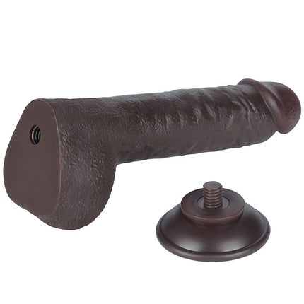 LoveToy - Dildo Met Sliding Skin Technologie - 24 cm x Ø 4,3 cm - Zwart-Erotiekvoordeel.nl