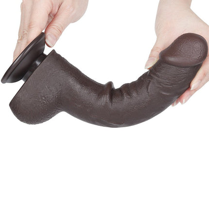 LoveToy - Dildo Met Sliding Skin Technologie - 24 cm x Ø 4,3 cm - Zwart-Erotiekvoordeel.nl