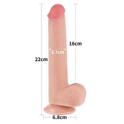 LoveToy - Dildo - Schuifhuid dildo - Lengte 22 cm - Diameter Ø 3.7 cm - Lichte Huidskleur-Erotiekvoordeel.nl