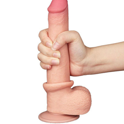 LoveToy - Dildo - Schuifhuid dildo - Lengte 22 cm - Diameter Ø 3.7 cm - Lichte Huidskleur-Erotiekvoordeel.nl