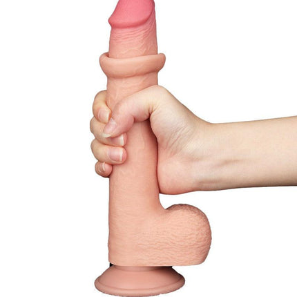 LoveToy - Dildo - Schuifhuid dildo - Lengte 22 cm - Diameter Ø 3.7 cm - Lichte Huidskleur-Erotiekvoordeel.nl