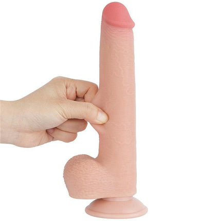 LoveToy - Dildo - Schuifhuid dildo - Lengte 22 cm - Diameter Ø 3.7 cm - Lichte Huidskleur-Erotiekvoordeel.nl