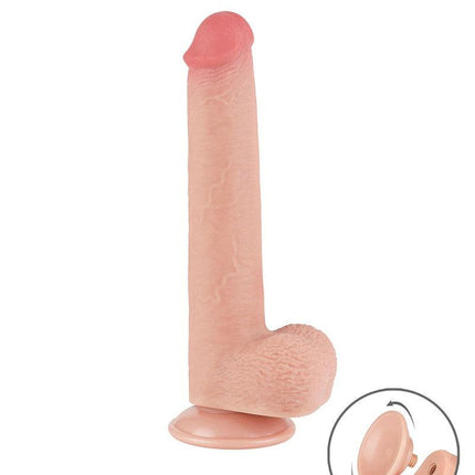 LoveToy - Dildo - Schuifhuid dildo - Lengte 22 cm - Diameter Ø 3.7 cm - Lichte Huidskleur-Erotiekvoordeel.nl