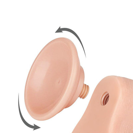 LoveToy - Dubbellaags Dildo - Glijdende Huid Dildo - Lengte 19.5 cm - Diameter 3.7 cm - Lichte Huidskleur-Erotiekvoordeel.nl