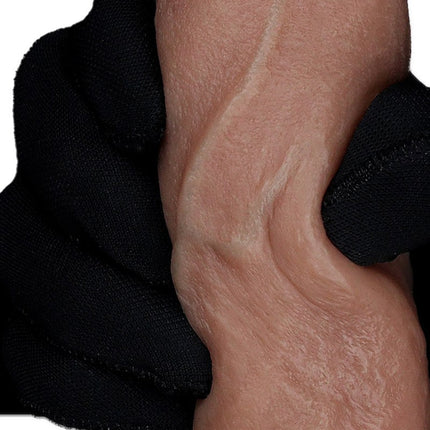 LoveToy - Dubbellaags Siliconen Dildo - 18,5 cm x Ø 3,7 cm - Bruin-Erotiekvoordeel.nl