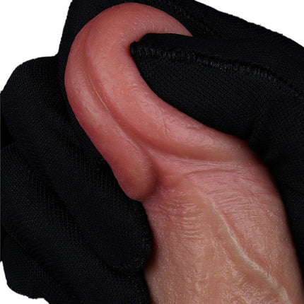 LoveToy - Dubbellaags Siliconen Dildo - 18,5 cm x Ø 3,7 cm - Bruin-Erotiekvoordeel.nl