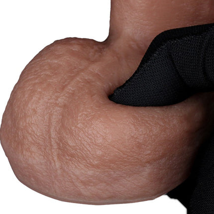 LoveToy - Dubbellaags Siliconen Dildo - 20,5 cm x Ø 4 cm - Bruin-Erotiekvoordeel.nl