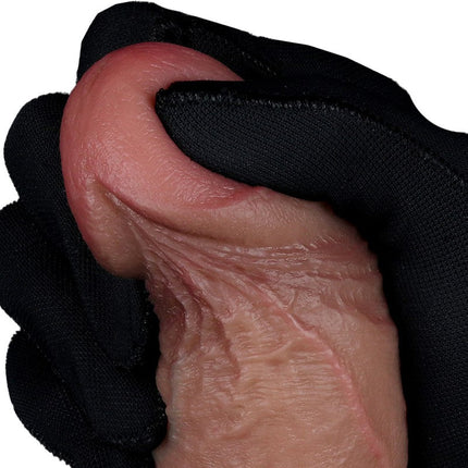 LoveToy - Dubbellaags Siliconen Dildo - 21,5 cm x Ø 4,2 cm - Bruin-Erotiekvoordeel.nl