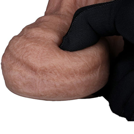 LoveToy - Dubbellaags Siliconen Dildo - 22 cm x Ø 4,2 cm - Bruin-Erotiekvoordeel.nl