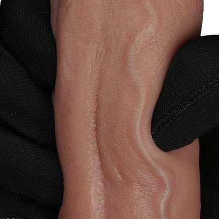 LoveToy - Dubbellaags Siliconen Dildo - 22,5 cm x Ø 4,2 cm - Bruin-Erotiekvoordeel.nl