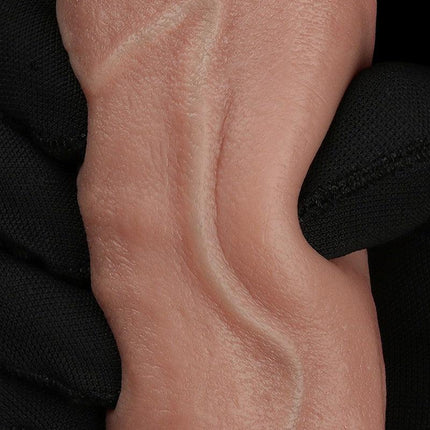 LoveToy - Dubbellaags Siliconen Dildo - 23,5 cm x Ø 4,3 cm - Bruin-Erotiekvoordeel.nl