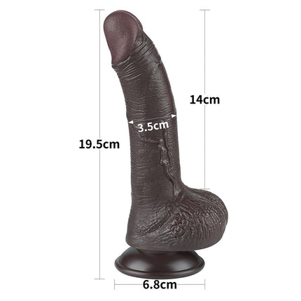 LoveToy - Glijdende Huid Dildo - 19,5 cm x Ø 3,5 cm - Zwart-Erotiekvoordeel.nl