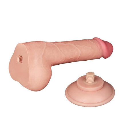 LoveToy - Glijdende Huid Dildo - Dubbellaags Dildo - Lengte 19.5 cm - Diameter 3.6 cm - Lichte huidskleur-Erotiekvoordeel.nl