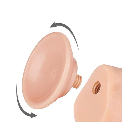 LoveToy - Glijdende Huid Dildo - Dubbellaags Dildo - Lengte 19.5 cm - Diameter 3.6 cm - Lichte huidskleur-Erotiekvoordeel.nl