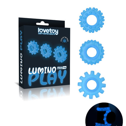 Lovetoy Cockringen Set 3-delig LUMINO PLAY - glow in the dark-Erotiekvoordeel.nl