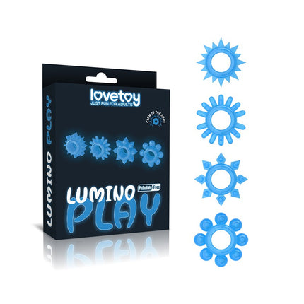 Lovetoy Cockringen Set 4-delig LUMINO PLAY - glow in the dark-Erotiekvoordeel.nl