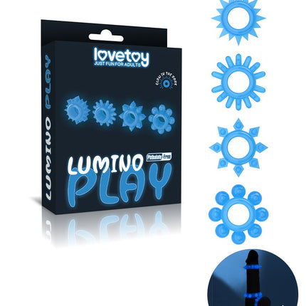 Lovetoy Cockringen Set 4-delig LUMINO PLAY - glow in the dark-Erotiekvoordeel.nl