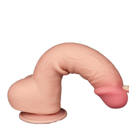 Lovetoy - Dildo - Glijdende Huid Dildo - Lengte 24 cm Diameter Ø 4.3 cm) - Lichte Huidskleur-Erotiekvoordeel.nl